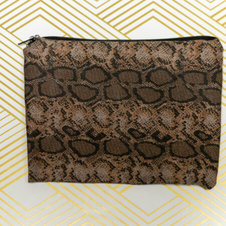 Upcycled Brown Snakeskin Jewelry Bag