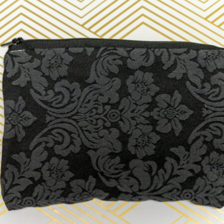 Upcycled Black Floral Jewelry Bag
