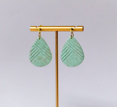 Minty Mint: Textured Tear Drop Earrings